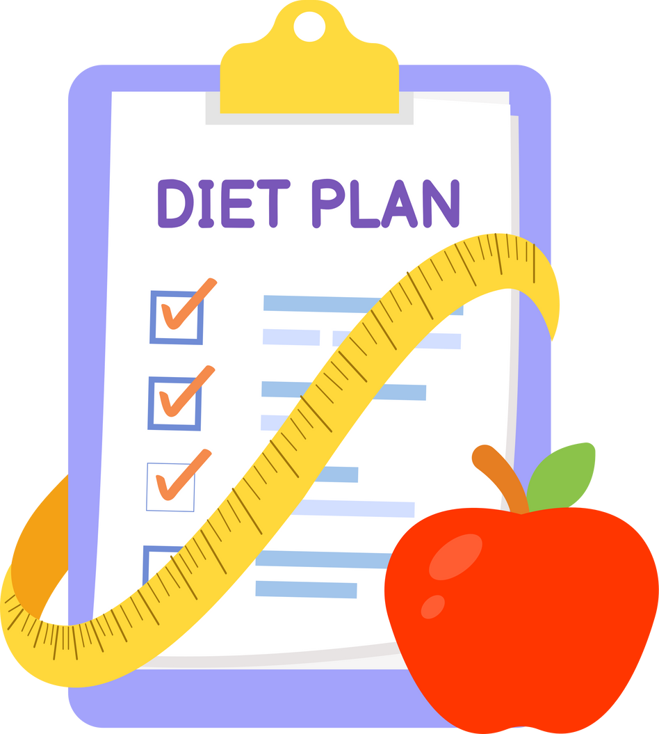 Diet plan checklist Nutrition weight loss diet concept of Health lifestyle, fitness